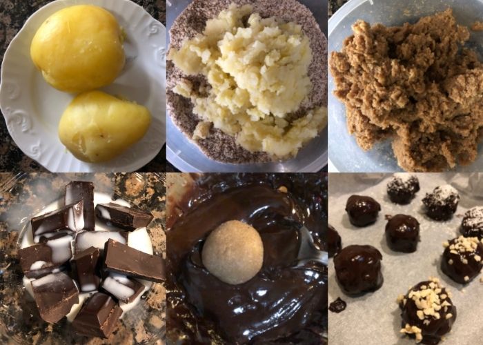como hacer panellets de chocolate
